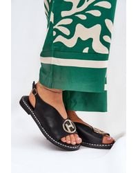 Love Lace - Elegant Flat Heel Sandals With Adjustable Strap & Buckle - Lyst