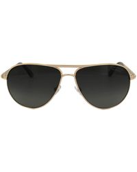Tom Ford - Aviator Shiny Rose Gold Smoke Grey Polarized Sunglasses - Lyst