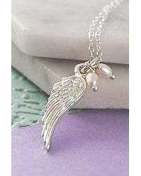 Otis Jaxon London - Angel Wing Sterling & Pearl Necklace - Lyst