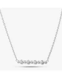 T.H.Baker - Sterling Cubic Zirconia Shaped Bezel Bar Pendant Mk-1072 - Lyst