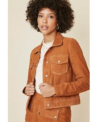 Oasis - Button Front Suede Jacket - Lyst