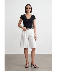 Dilvin - Slim Fit V-Neck Jersey Blouse - Lyst