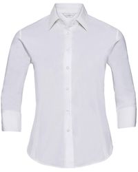 Russell Collection - Easy-Care Fitted 3 4 Sleeve Shirt - Lyst