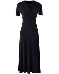 WOVCOR - Wrap Front A-Line Maxi Knit Dress W/ Ruched Detail - Lyst