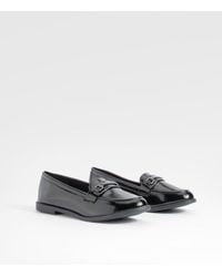 Boohoo - Patent T Bar Loafers - Lyst