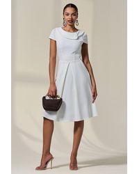 Jolie Moi - Collared Cap Sleeve Midi Dress - Lyst