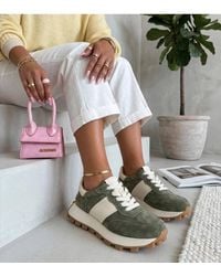 Love Lace - Leather Platform Chunky Trainers With 4Cm Platform - Lyst