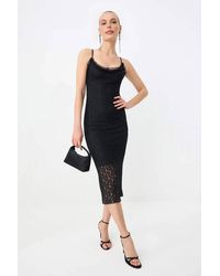 WOVCOR - Lace Spaghetti Strap Midi Bodycon Party Dress - Lyst
