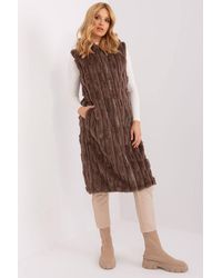 Love Lace - Hooded Faux Fur Zip Vest For Winter Elegance - Lyst