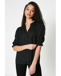 Dorothy Perkins - Tall Button Front Half Sleeve Overhead Blouse - Lyst