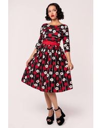 Hell Bunny - Poppy 50S Style Printed Midi Dress - Lyst