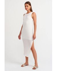 Dilvin - Ribbed Sleeveless Bodycon Midi Dress - Lyst