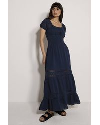 Apricot - Floral Lace Cotton Milkmaid Maxi Dress - Lyst
