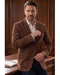 Infinity Leather - Italian Suede Leather Blazer Jacket - Lyst