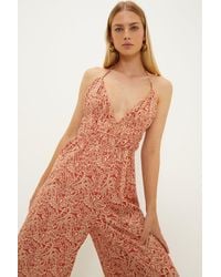 Oasis - Strappy Tie Back Jumpsuit - Lyst