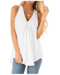 KDMD - Plus Size Chiffon Sleeveless Cami Blouse Vest Top - Lyst