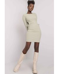 Love Lace - Ribbed Cotton Pencil Dress With Side Lacing - Lyst