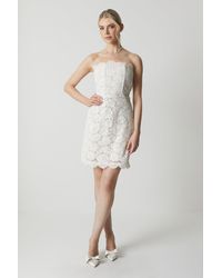 Coast - Bandeau Contrast Lace Mini Dress With Boning - Lyst