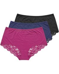 Yours - 3 Pack Lace Back Full Briefs - Lyst
