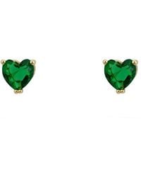 LÁTELITA London - Asscher Cut Heart Stud Earrings Emerald - Lyst