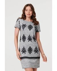 Izabel London - Printed Cap Sleeve Slim Short Dress - Lyst