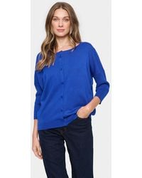 Saint Tropez - Mila Round Neck 3/4 Sleeve Cardigan - Lyst