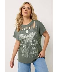 Yours - Laser Cut Slogan T-Shirt - Lyst