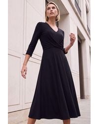 Roman - Stretch Crossover Midi Dress - Lyst