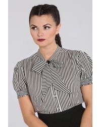 Hell Bunny - Humbug Striped Semi Fitted Blouse - Lyst
