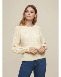 Dorothy Perkins - Cream Ruffle Cable Jumper - Lyst