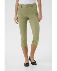 Kaffe - Lea Capri Slim Regular Waist Trousers - Lyst