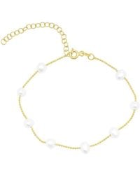 Spero London - Satellite Natural Baroque Pearl Sterling Bracelet - Lyst