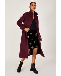 Monsoon - 'fiona' Pu Tipped Funnel Coat - Lyst