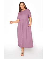 Yours - T-shirt Maxi Dress With Pockets - Lyst