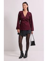 Dorothy Perkins - Petite Animal Empire Seam Frill Detail Printed Jersey Top - Lyst