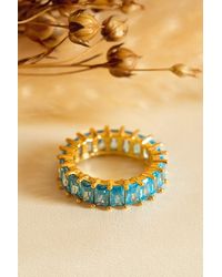MUCHV - Gold Stacking Ring With Turquoise Stones - Lyst