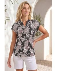 Roman - Floral Puff Print Lace Stretch Top - Lyst