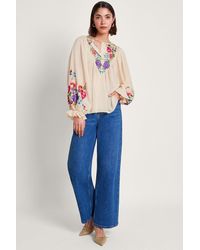 Monsoon - Winny Embroidered Floral Blouse - Lyst