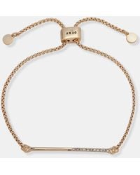 DKNY - Tone Half Pavé Linear Slider Bracelet - Lyst