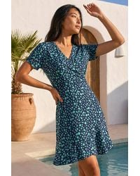 Roman - Petite Polka Dot Frill Hem Dress - Lyst