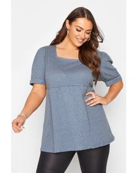 Yours - Square Neck Peplum Top - Lyst