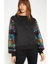 Oasis - Sequin Sleeve Sweatshirt - Lyst