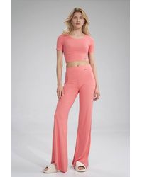 Love Lace - Long Bell Bottom Trousers Wide Elastic Waist Style 154719 - Lyst