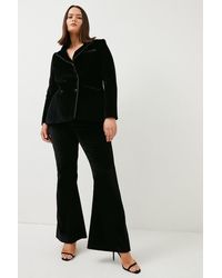 Karen Millen - Plus Size Italian Stretch Velvet Trousers - Lyst
