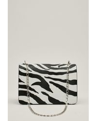 Nasty Gal - Faux Leather Zebra Print Crossbody Bag - Lyst
