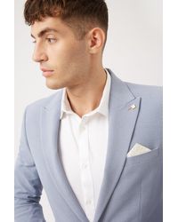 Burton - Blue Basketweave Slim Fit Suit Jacket - Lyst