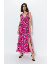 Warehouse - Premium Ruffle Detail Floral Maxi Dress - Lyst