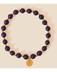 Accessorize - Gold-plated Healing Stone Lapis Lazuli Bracelet - Lyst