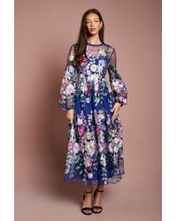 Coast - Muse Long Sleeve Embroidered Maxi Dress - Lyst