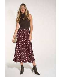 SARTA - Large Spot Bias Cut Midi Slip Skirt - Lyst